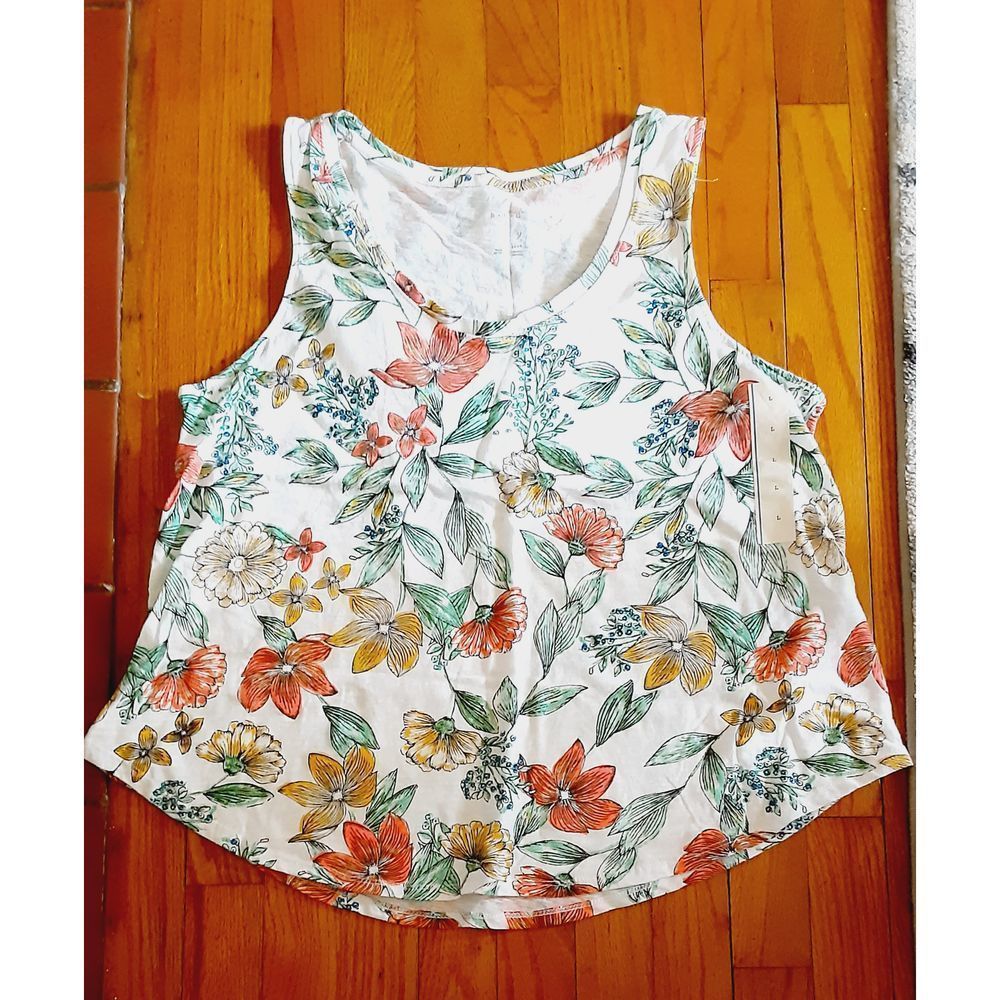 A New Day Sleeveless Floral Top Size Large